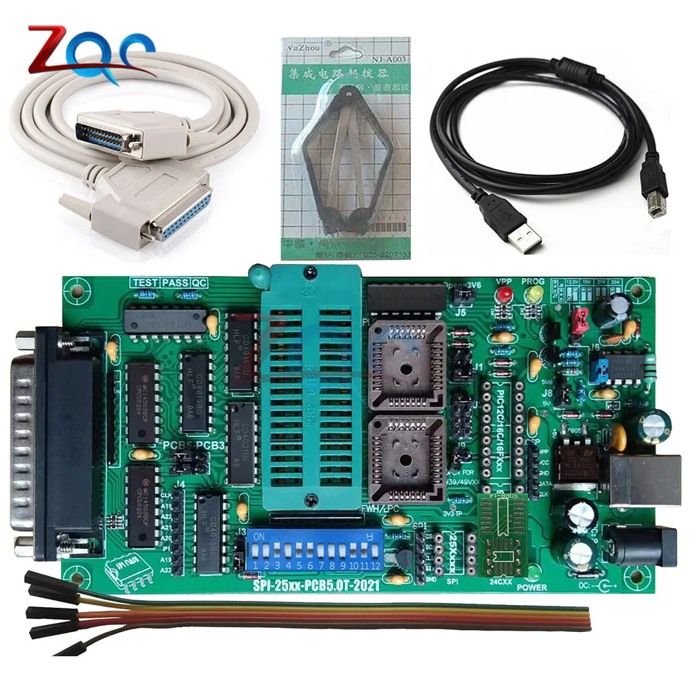 

PCB5.0T main board BIOS programmer SPI 25XX 3.3V-3.6V 25 chip programming multifunctional purpose EPROM burner module