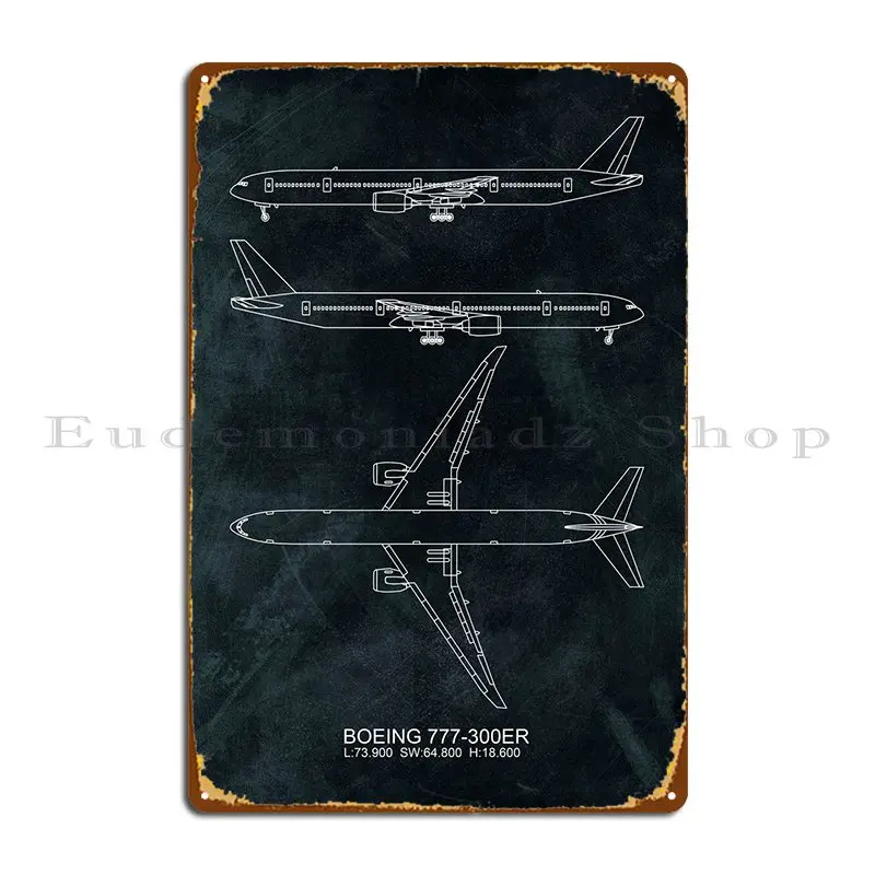 

Металлический знак для зала «ржавый клуб», модель Боинг 777 300er