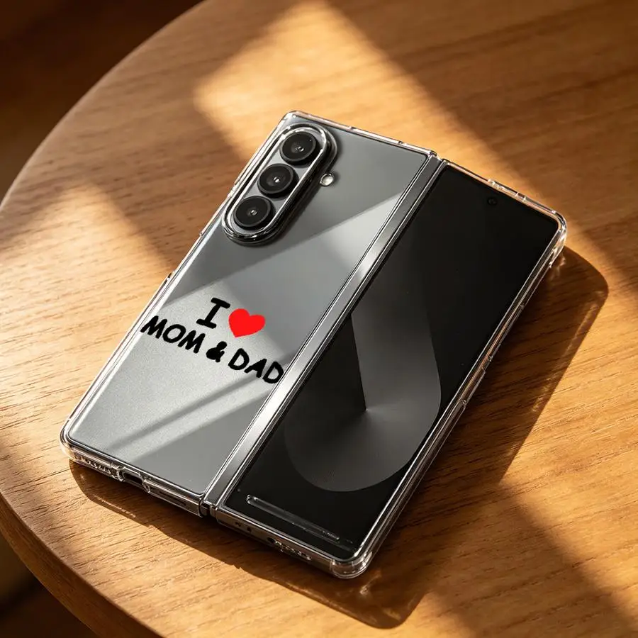 Фото Прозрачный мягкий чехол для телефона с дизайном «Мама и папа» для Samsung Galaxy ZFold7 ZFold4 ZFold6 ZFold5 Z Fold 7 6 5 4 3 ZFold3 №3