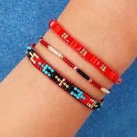 3 piece set bohemian womens bracelet adjustable hand made charm crystal miyuki beads bracelets for women men