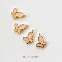 mimo jewelry copper plated real gold asymmetric oil dripping small butterfly simple pendant diy manual accessories