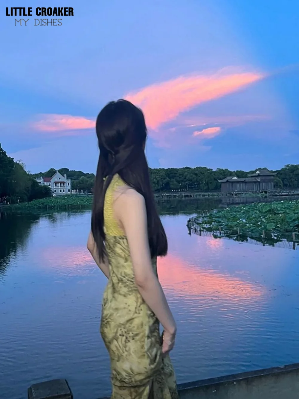 Платье-Ципао женское зеленое крутое шифоновое модифицированное сказочное