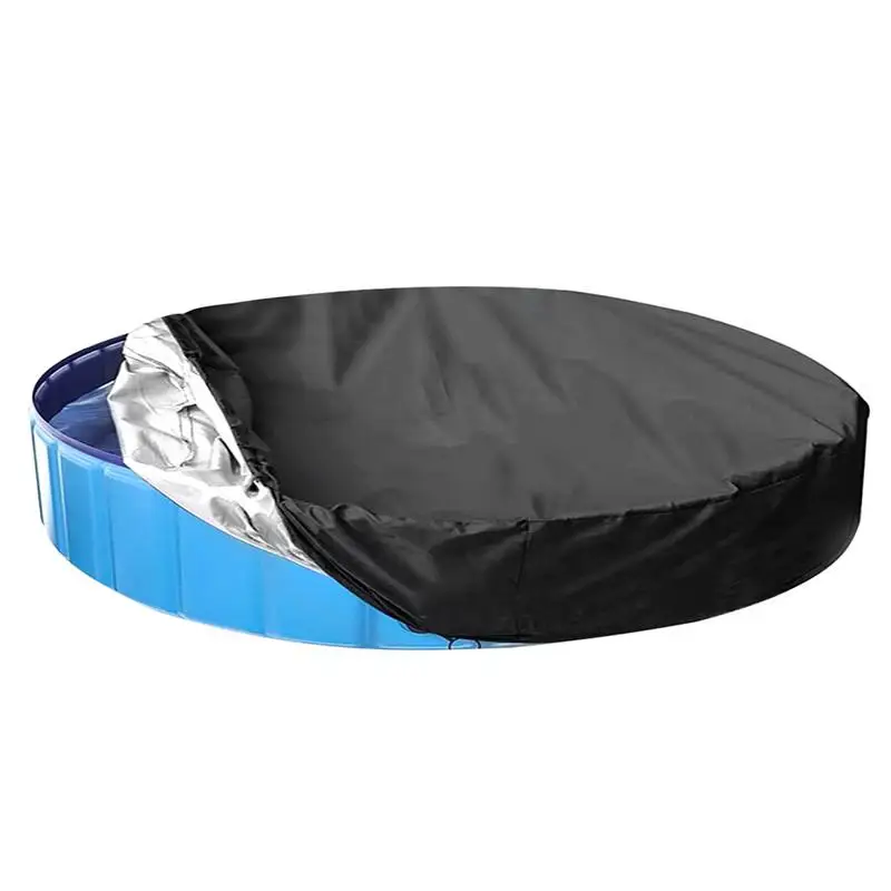 210D Pool Cover Outdoor Round Leaf Proof Cloth Tarpaulin Swimming Pool Cover Outdoor Garden Yard Round Canopy Furniture Covers