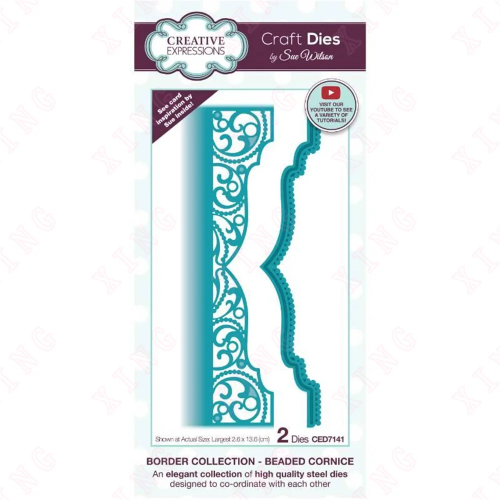 

2022 Christmas Arrival New Metal Cutting Dies Diy Craft Beaded Cornice Border Template Scrapbook Paper Decoration Embossing Mold