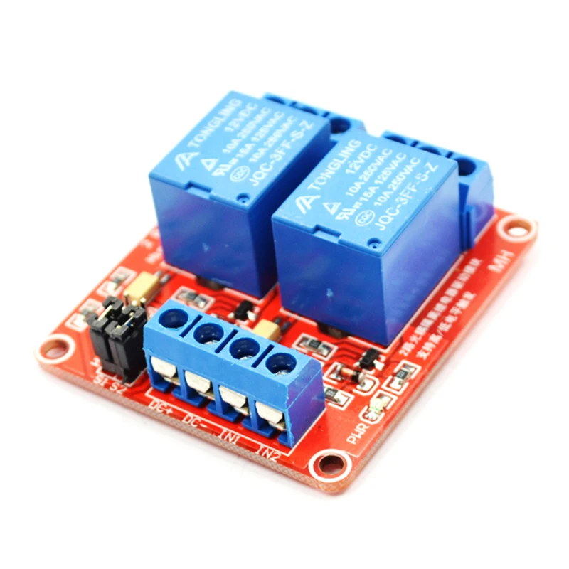 

Two-way relay module with optical coupling isolation support high and low level trigger 12 v 2