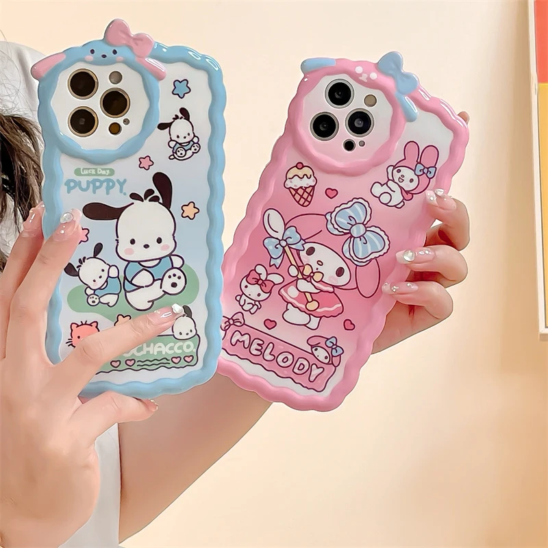 

Чехол для IPhone 1113 Pro 14 12 Plus X XS Max XR, задняя крышка смартфона с милым рисунком кота и волнистыми линзами, чехол, оболочка, чехлы