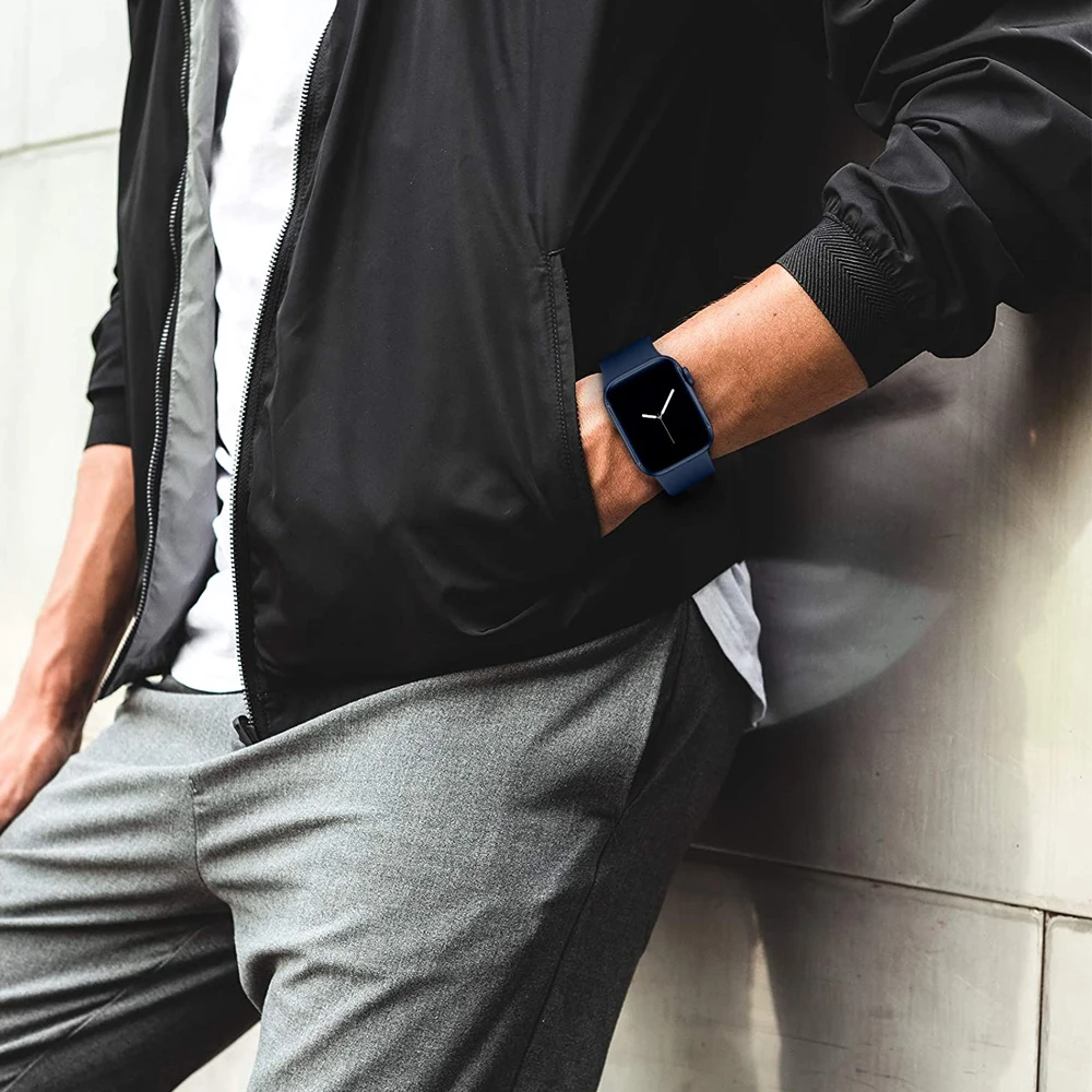 Ремешок силиконовый для Apple Watch band 49 мм 45 41 40 44 браслет iWatch Series 7 6 8 4 5 SE 38 42 - купить по