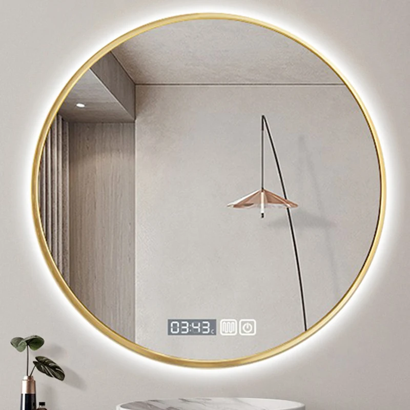 

Shower Shaving Bathroom Mirror Makeup Adhesive Round Smart Wall Mirror Bathroom Backlight Espelho Para Banheiro Smart Mirror