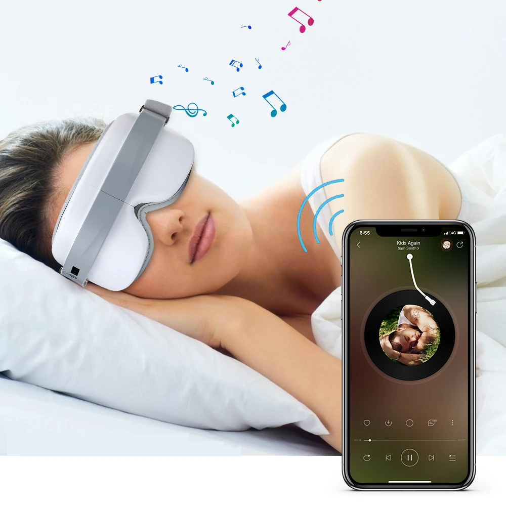 

Электрический вибрирующий массажер для глаз, горячий компресс, музыка, рандомный Уход за глазами, нагревательная терапия, складная офисная домашняя маска для сна