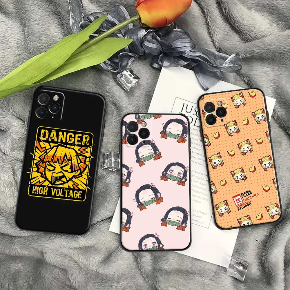 

Demon Slayer Phone Case For iPhone 6 7 8 6S Plus X XR XS 11 12 13 Pro MAX Mini SE 2020 Soft TPU Funda Hot New Cartoon Back Cover