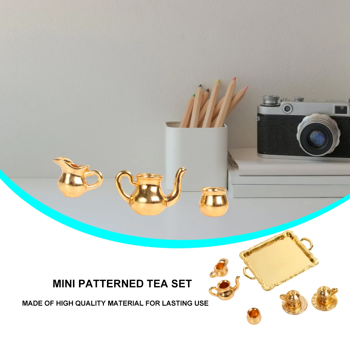 1 комплект мини-сценная модель из сплава миниатюрная чайная посуда настольный