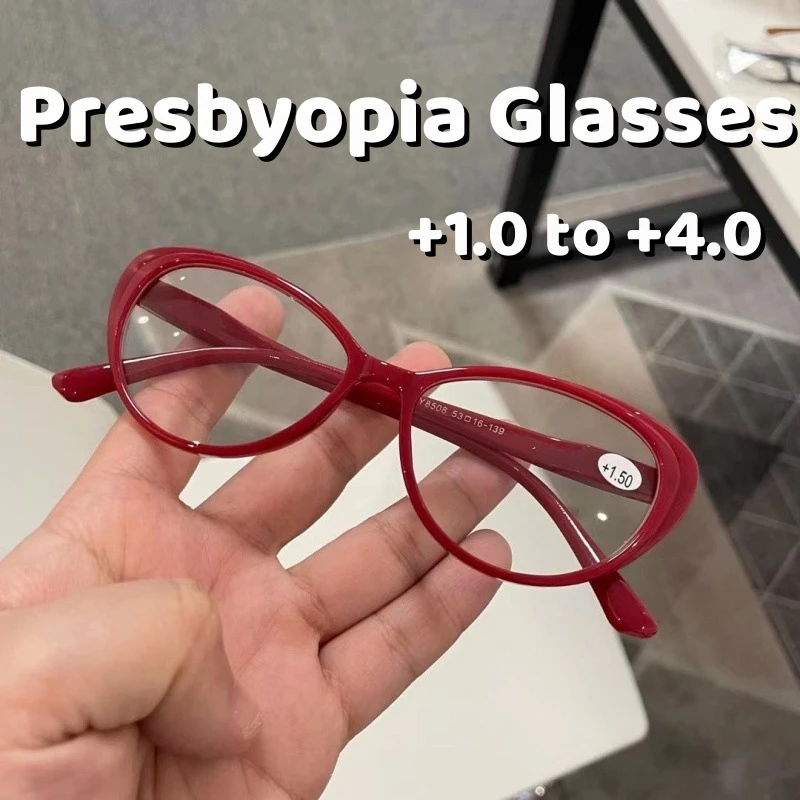 

2023 Anti-Blue Light Reading Eyewear High Definition Women Cat Eye Presbyopic Glasses Computer Anti-reflective Eyeglasses