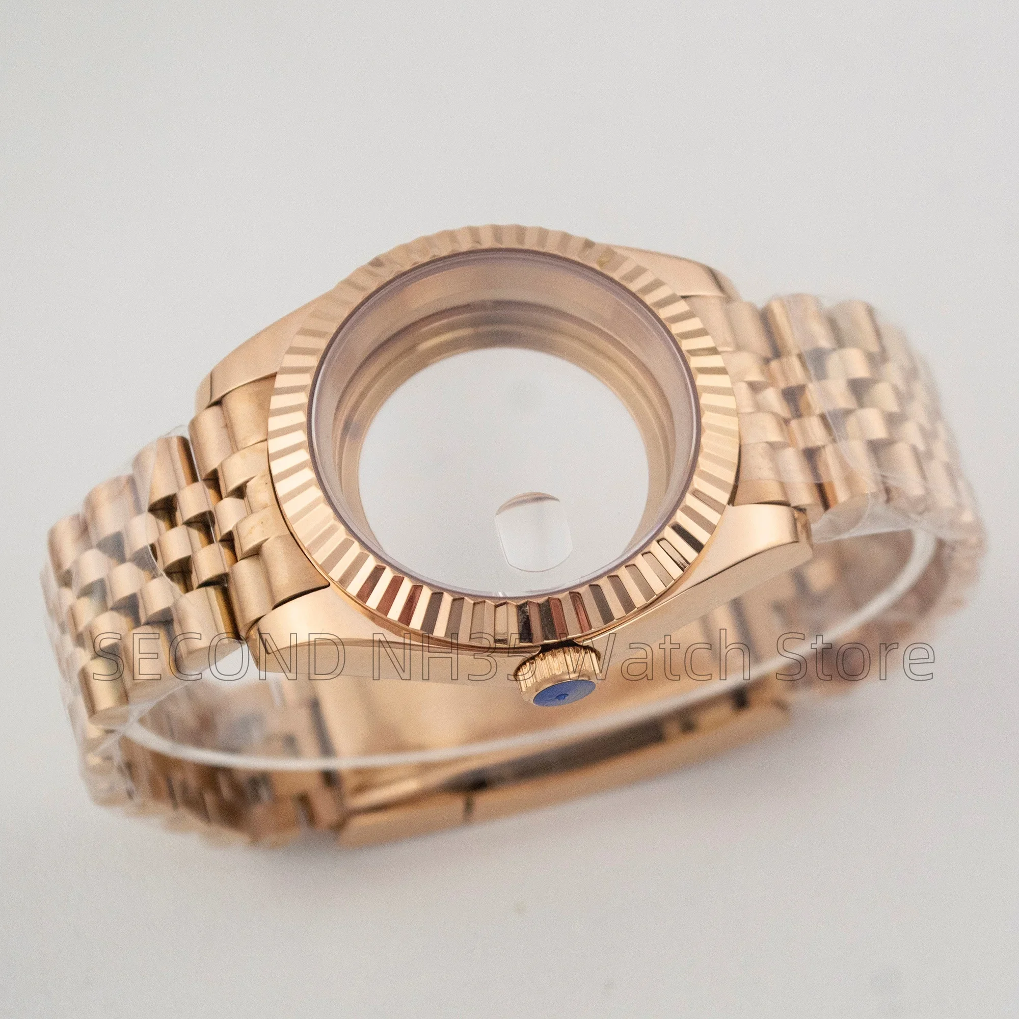 Фото Корпус из розового золота для Datejust 36 мм/39 мм, стальной браслет Jubilee/Oyster, водонепроницаемый, подходит для автоматических механизмов NH34, NH35, NH36. №3