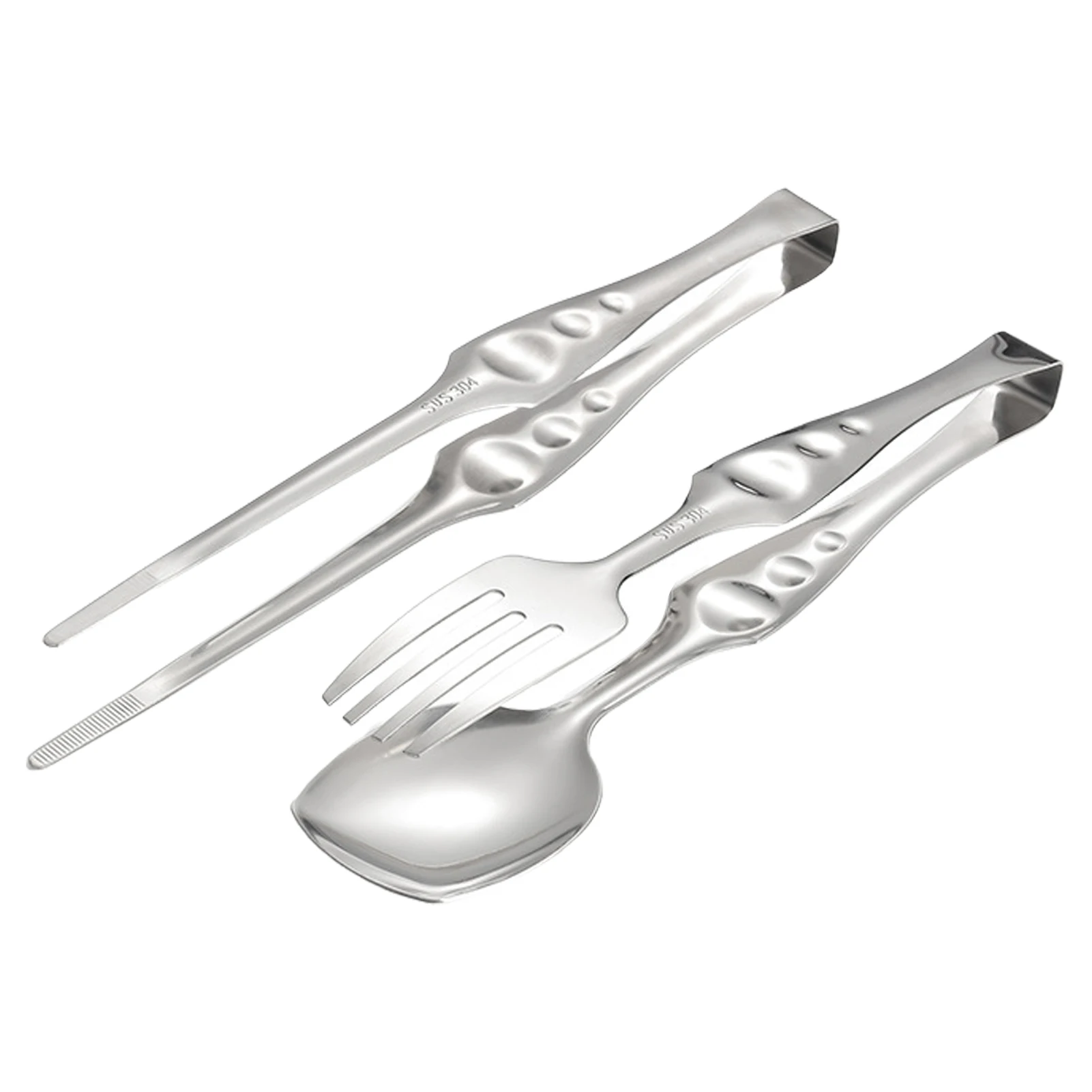 

1Pcs Camping Kitchen Cooking Clips Stainless Steel Buffet Tongs For Chef BBQ Food Grill Salad Frying Serving