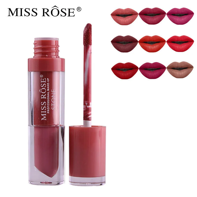 

Miss Rose 24 Colors Matte Lipstick Non-sticky Cup Waterproof Long Lasting Lip Gloss Red Velvet Liquid Lipstick Makeup DC08