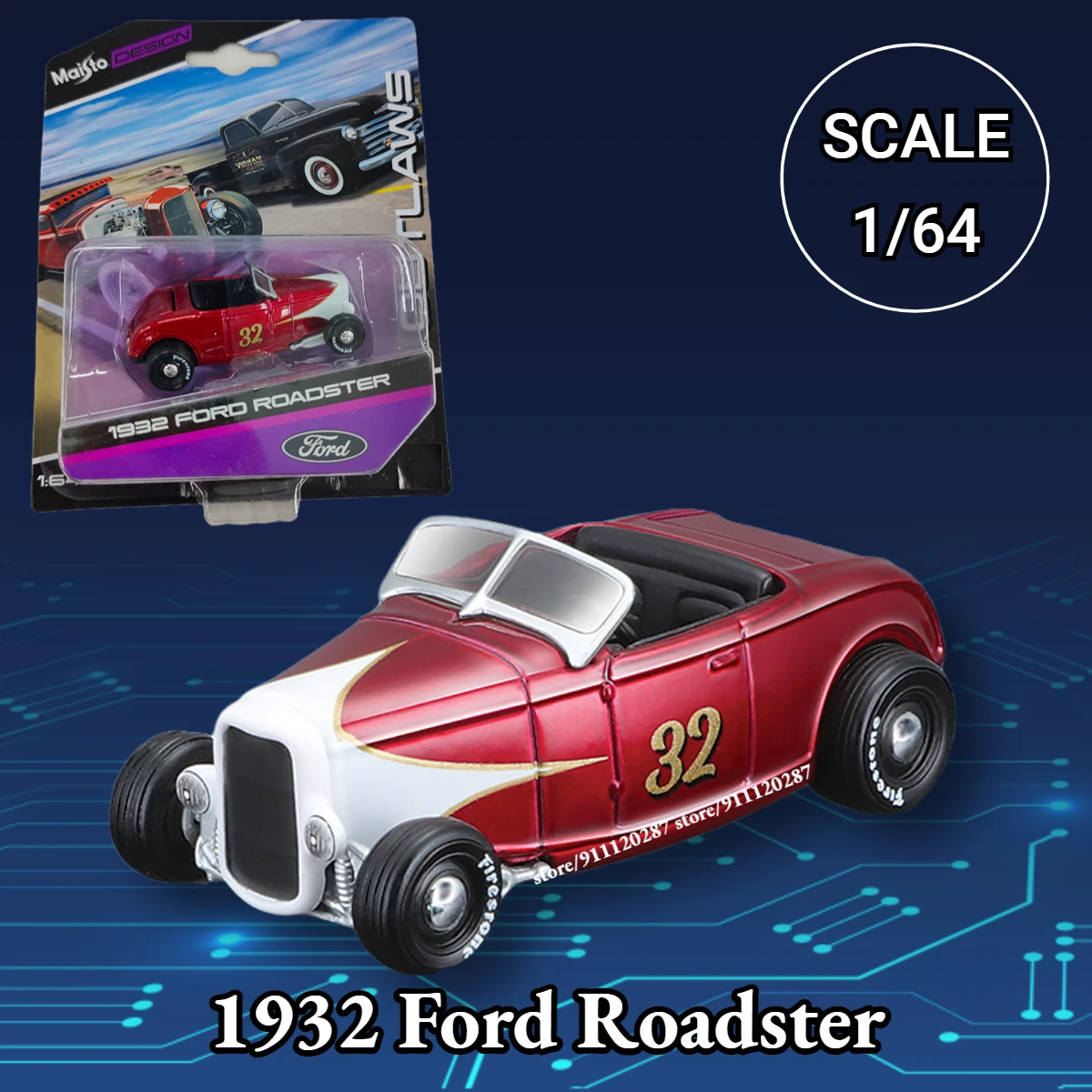 

Maisto 1/64 винтажная мини-модель автомобиля, 1932 Ford Roadster миниатюрная масштабная металлическая литая под давлением машина Реплика коллекционная игрушка
