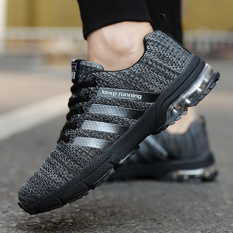 

Men's and women's sports shoes flying woven mesh air cushion running shoes men's large size sports shoes white ladies 36-46