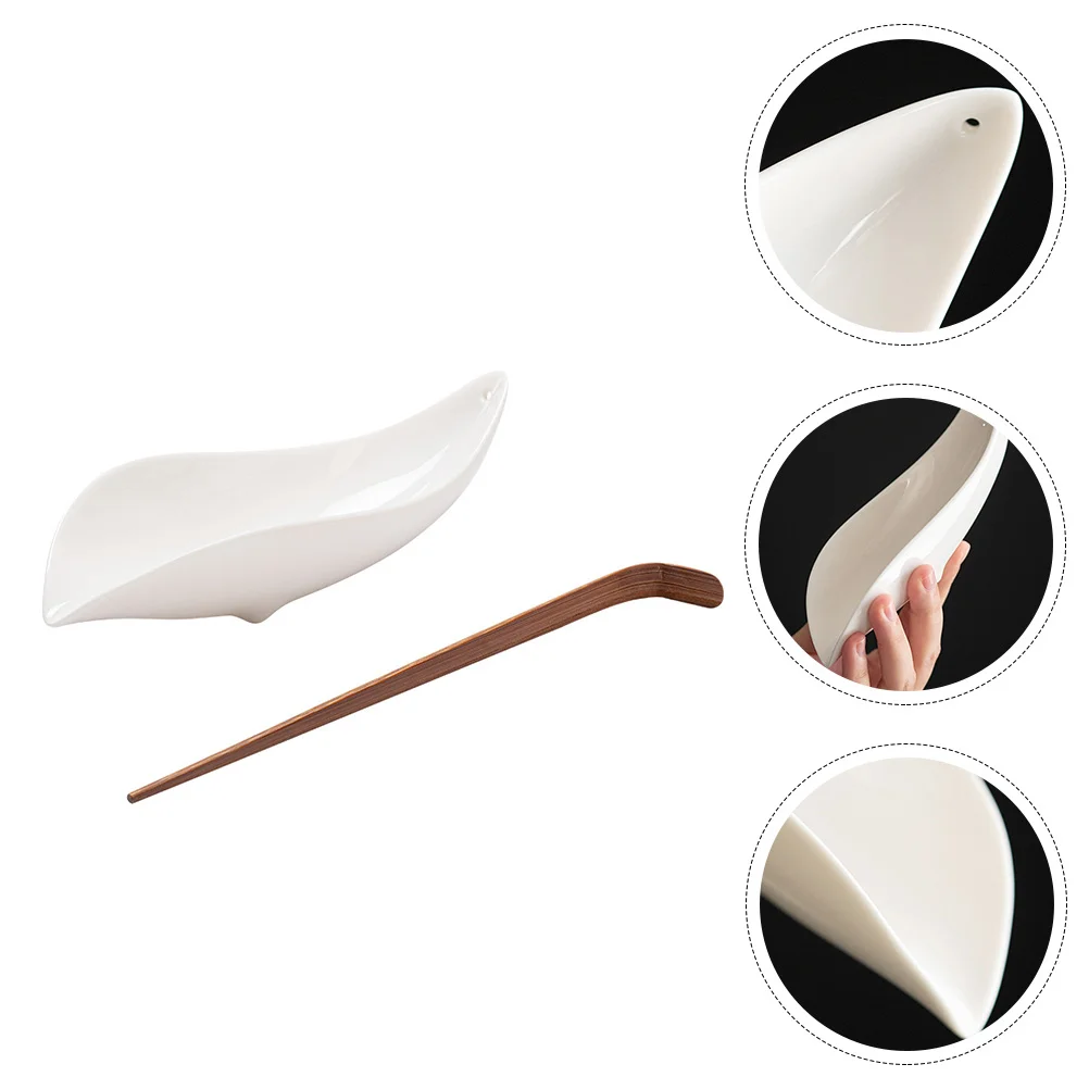 

2Pcs Classical Kung Fu Tea Scoop Shovel Household Practical Ceramic Tea Spoon