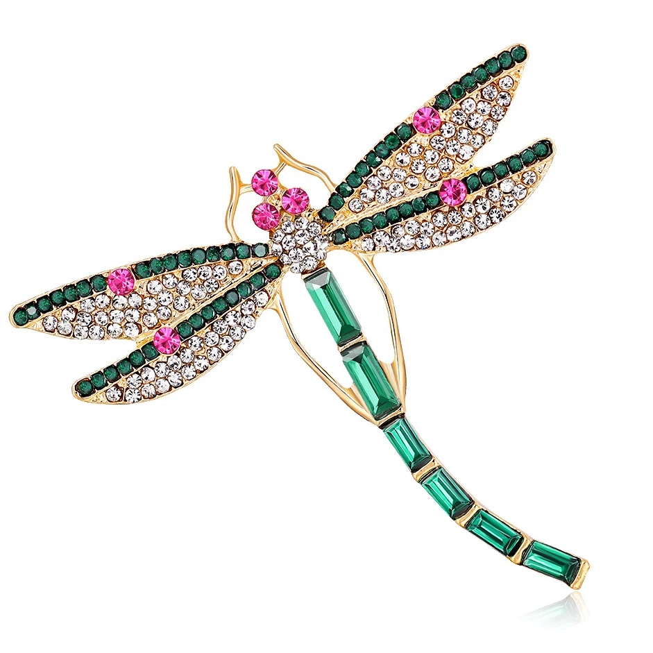 

12 PCS Temperament Rhinestone Dragonfly Animal Brooch for Women Clothing Accessories