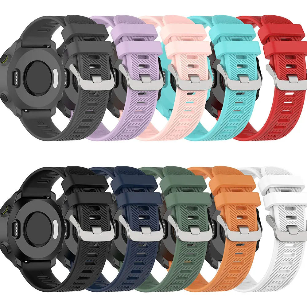 Фото Силиконовый ремешок 20 мм для Garmin Forerunner 165/168/245/158/55/645, спортивный браслет-браслет для Garmin Venu SQ 2, аксессуары для часов №3