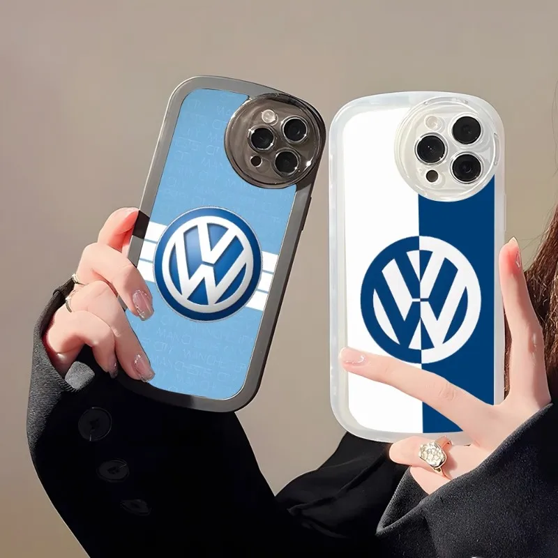 

Volkswagen Car LOGO Phone Case Hot For IPhone 14 13 11 12 Pro Max Mini X XR XS 7 8 6 Plus Angel Eyes Big Pupil Lens Couple