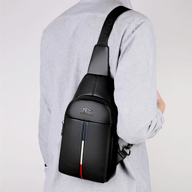 Men's shoulder bag leather crossbody bag multifunctional waterproof shoulder strap travel shoulder bag business shoulder bag