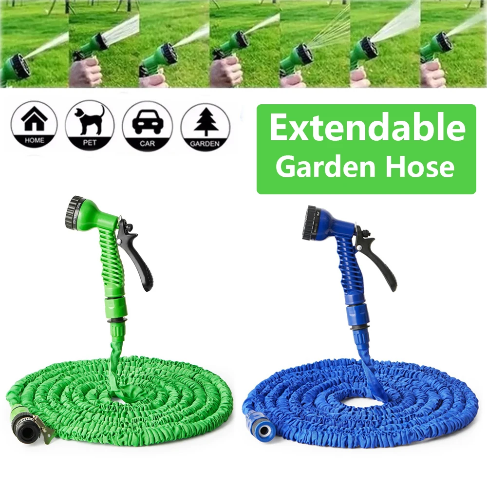 150FT Magic Expandable Garden Hose Flexible Water Hose EU Hose Plastic Hoses Pipe With Spray Gun To Watering Car Wash Spray