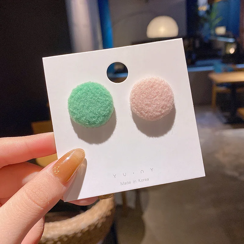 

S925 Silvers Korean Simple Contrast Stud Earrings for Women Circle Color Classic Earrings Luxury Wholesale Jewellery Fashion