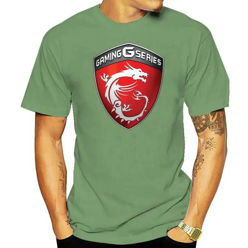 Мужская футболка новая игровая серия MSI Shield Logo Черный Топ Футболка новинка для