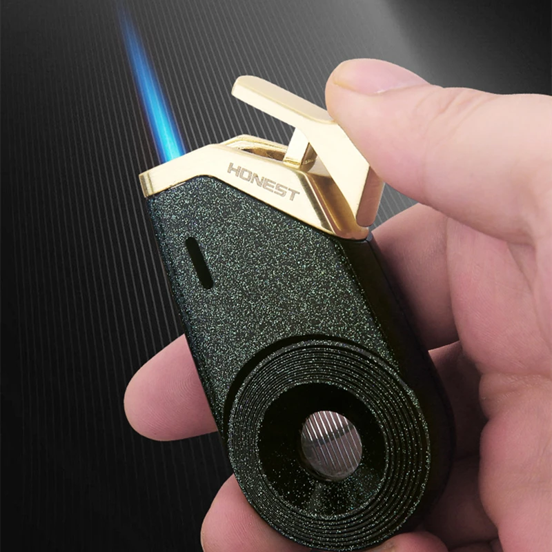 

HONEST Creative Inflatable Lighter Windproof Blue Jet Flame Butane Gas Visible Window Lighter Men's Gift Smoking Accessories