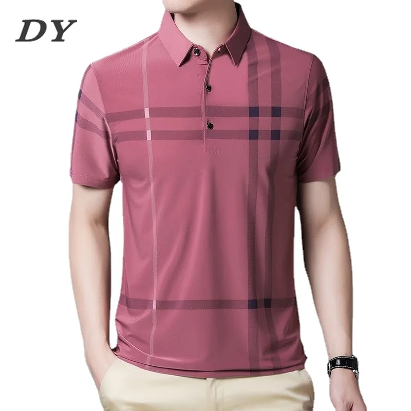 

Рубашка мужская с вышивкой, х/б, в полоску, с коротким рукавом