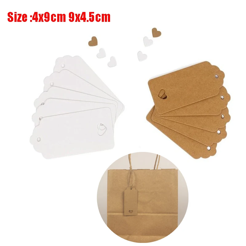 100pcs Paper Tag DIY Kraft Hollow Love Labels Card Tag Wedding Party Note Blank price tag Kraft Gift Wrapping Supplies