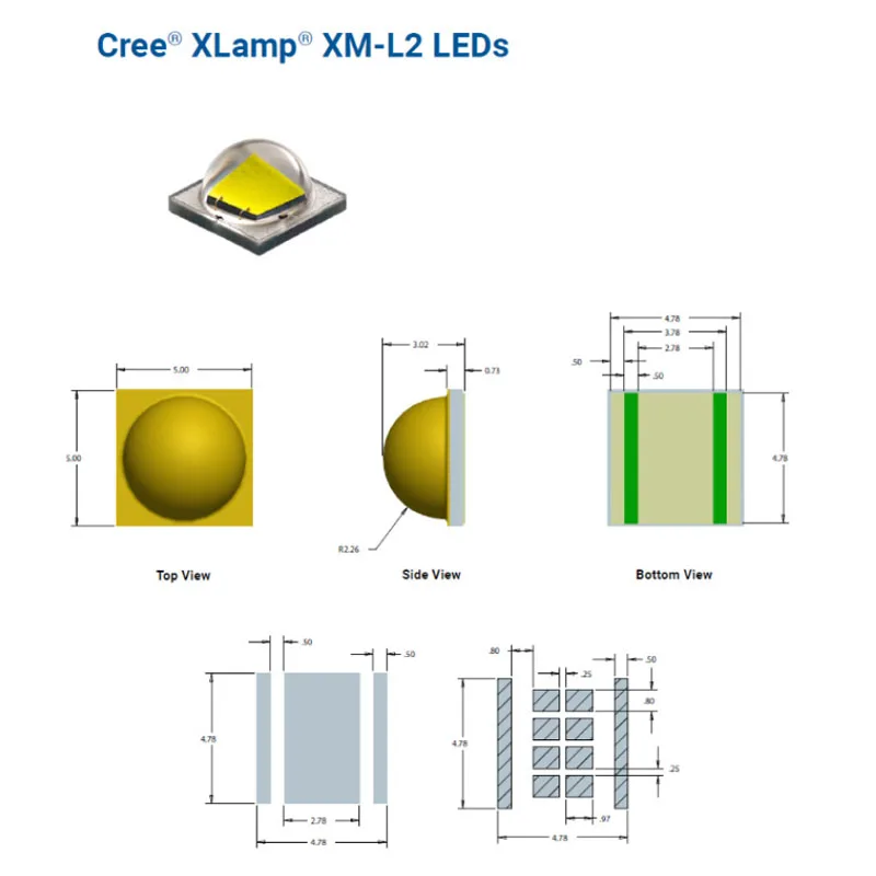 Американский оригинальный XML2 XML-2 5050SMD 10W 6000k Холодный белый светодиод высокой