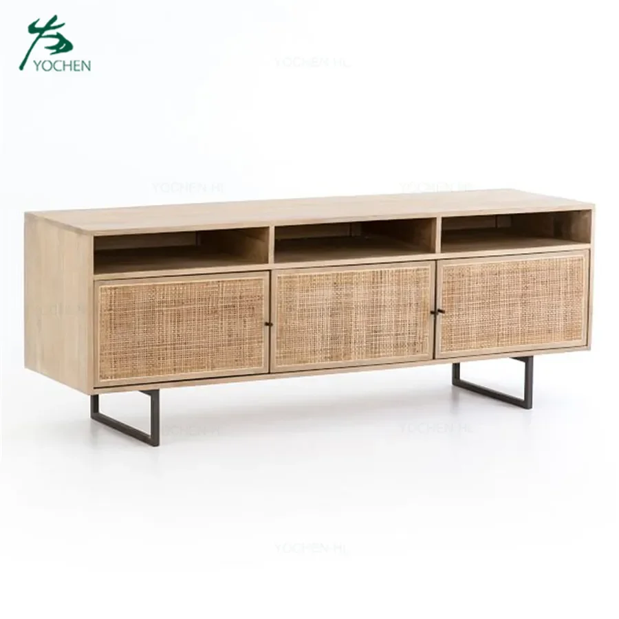 Мебель из ротанга деревянный шкаф для телевизора натурального черная подставка
