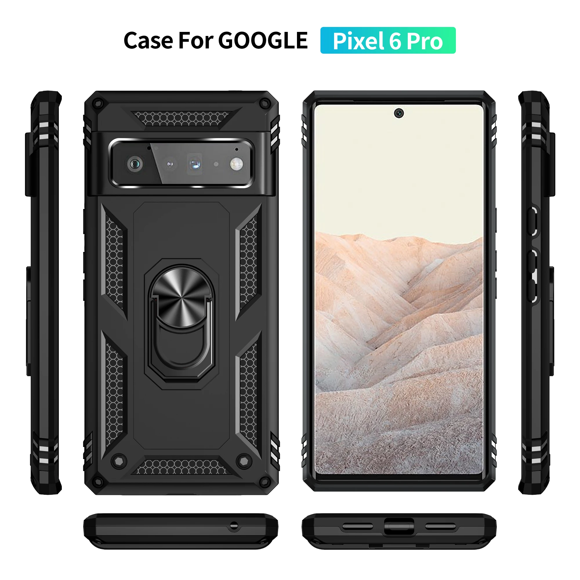 Чехол для Google Pixel 7 6 5 Pro с держателем кольца на палец подставкой чехол телефона в