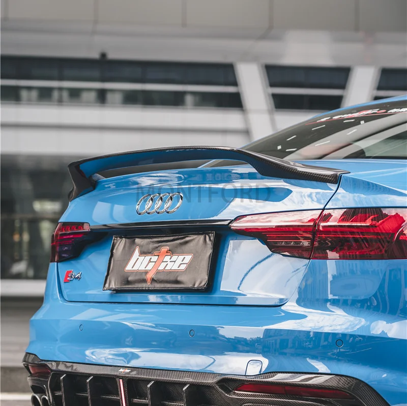 Спойлер для крышки багажника глянцевый черный Подходит для Audi A4 B9 K стильный волоконный задний спойлер для багажника 2017 2018 2019 2020 2021