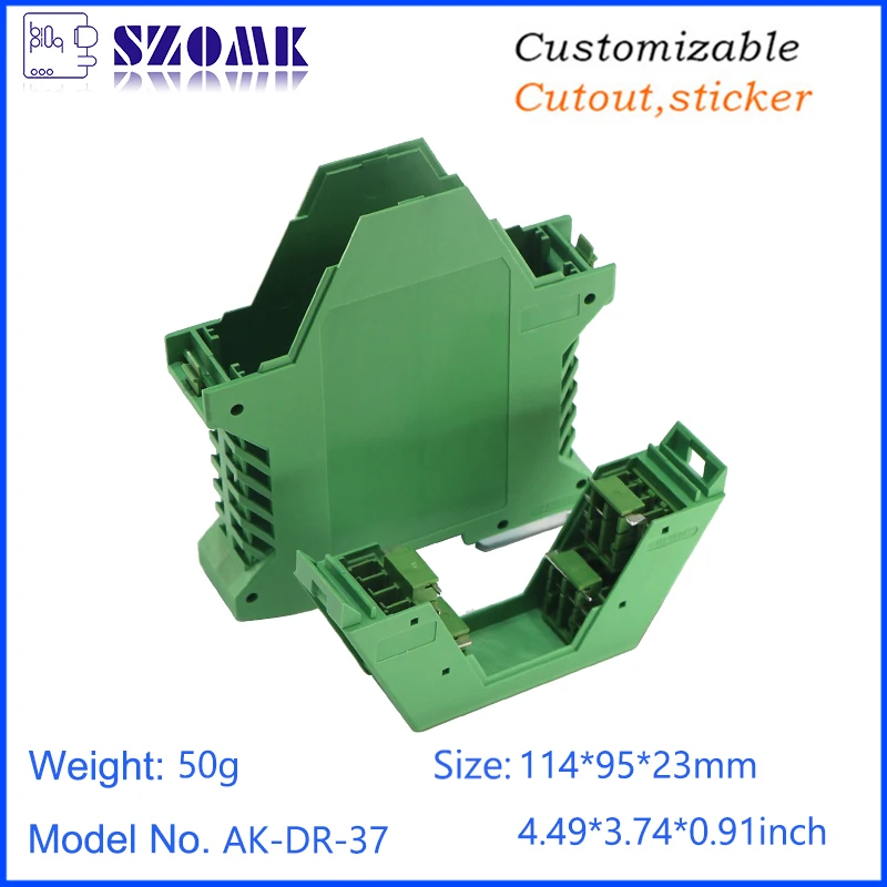 1 шт. 114*95*23 мм szomk Зеленый abs материал din-рейка пластиковый корпус блока управления