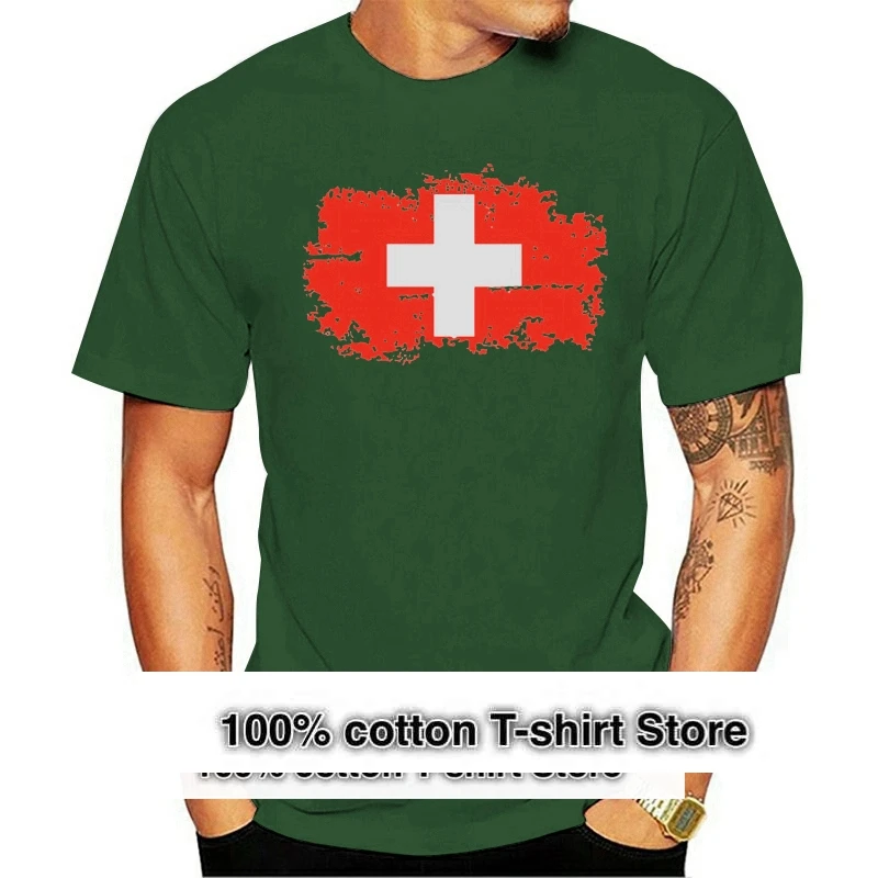 

SdyeT.Sty Мужская футболка модные ностальгические швейцарские топы с национальным флагом футболки хипстерские футболки с коротким рукавом