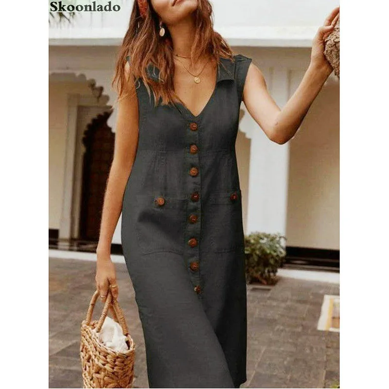 2020 женское хлопковое льняное платье без рукавов оригинальное зарубежное