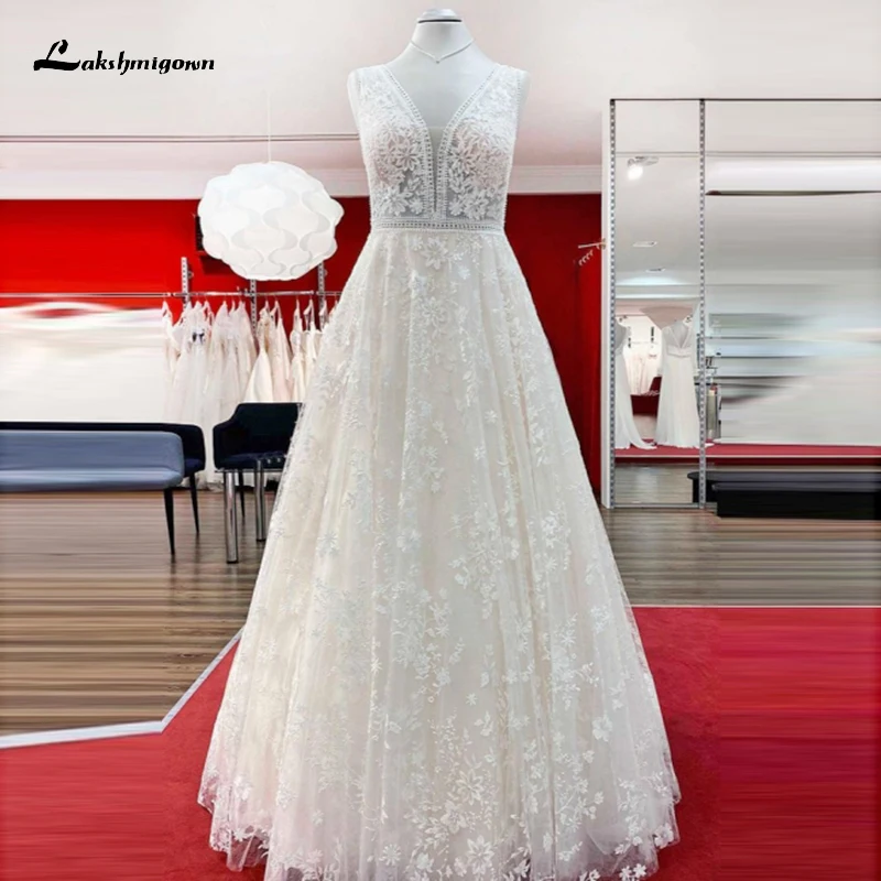 

Женское кружевное свадебное платье с V-образным вырезом, открытыми плечами