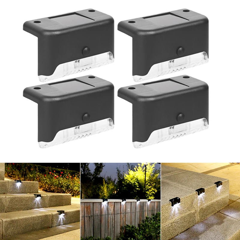 

White Warm LED Solar Stair Light Waterproof Outdoor Garden Passage Courtyard Terrace Guardrail Step Lights Landscape Ladder Lamp