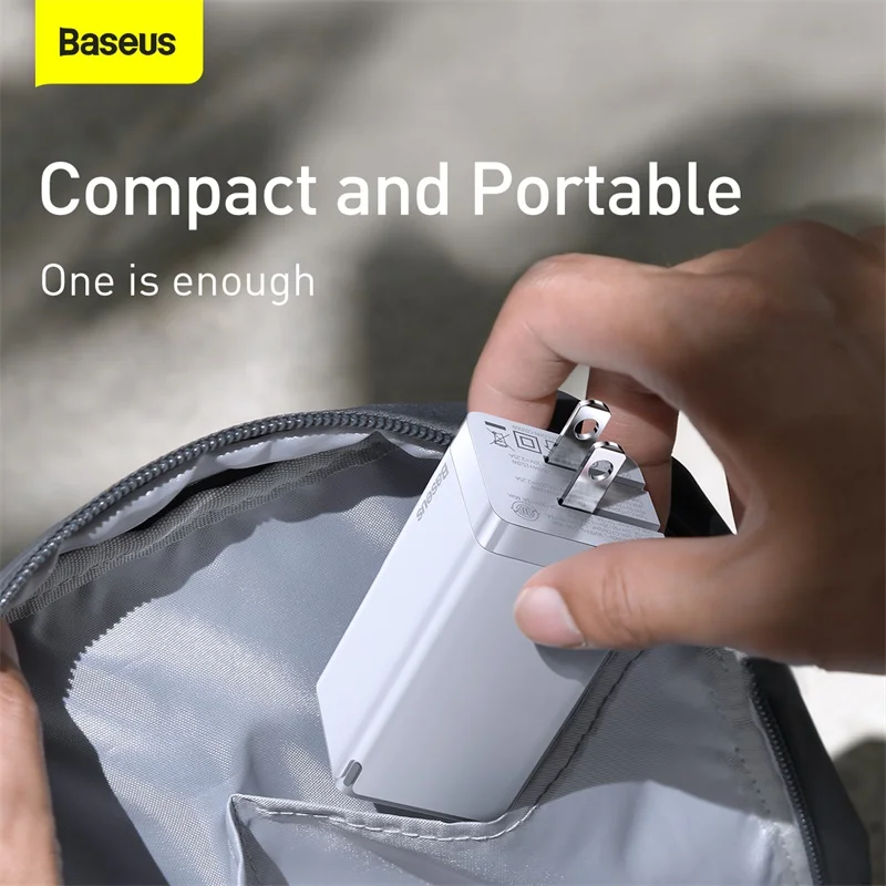 Baseus 65W GaN Charger Quick Charge 4.0 3.0 Type C PD USB Charger with QC 4.0 3.0 Portable Fast Charger For Laptop iPhone 14 13