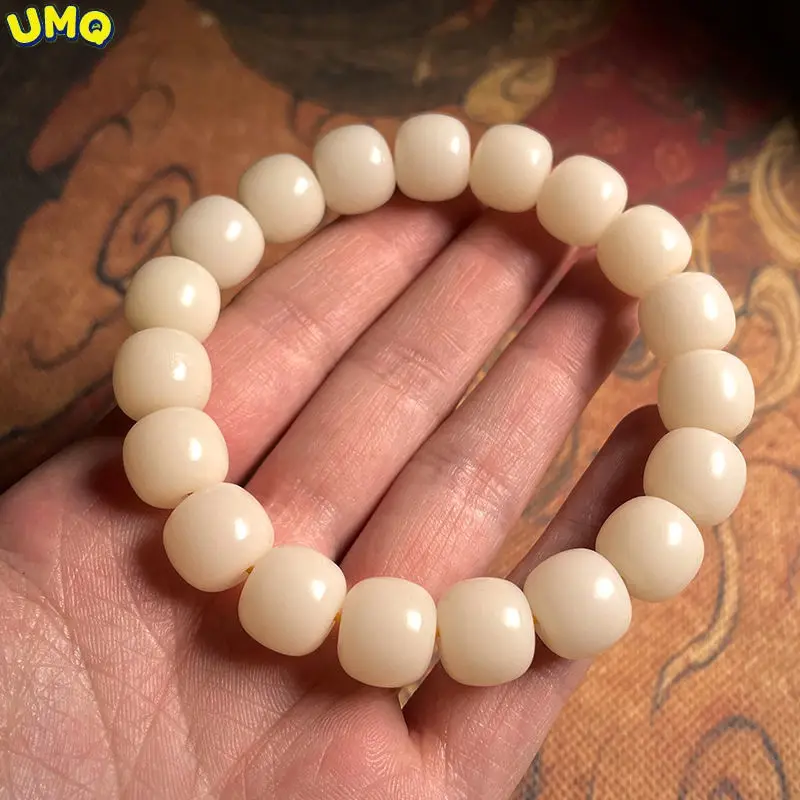 

White Jade Bodhi Root High Density Round Bead Bracelet Female Buddha Chanting s Wenwan Son Original Seed Gear Hand String Male