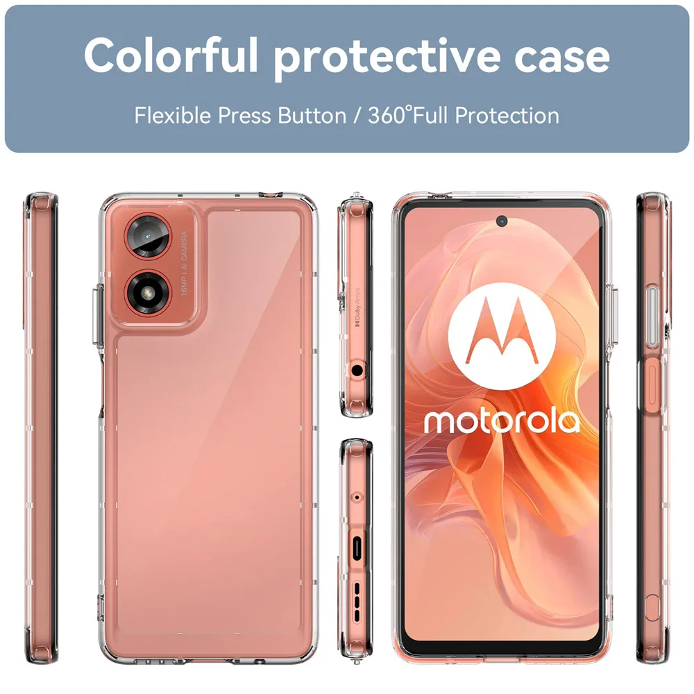 Чехол для телефона Motorola Moto G24 Power Fusion PMMA + TPU, прозрачный, полноразмерный, для Moto G24, G24Power, G 24, MotoG24 (art.: 3920daea05aee) - 3920daea05aee