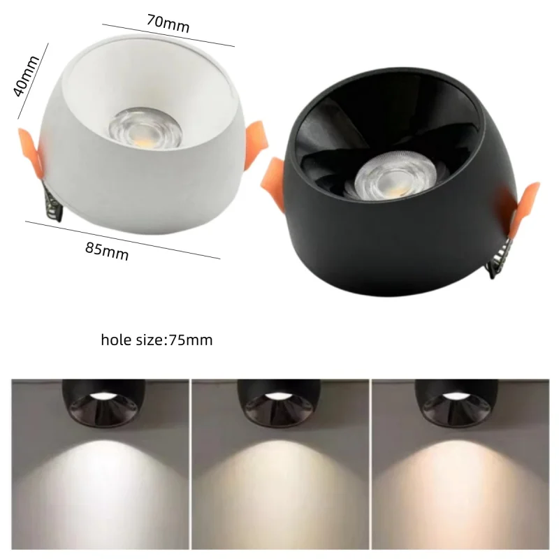 Светодиодный COB яркий Встроенный потолочный светильник 7 Вт 10 12 встроенный