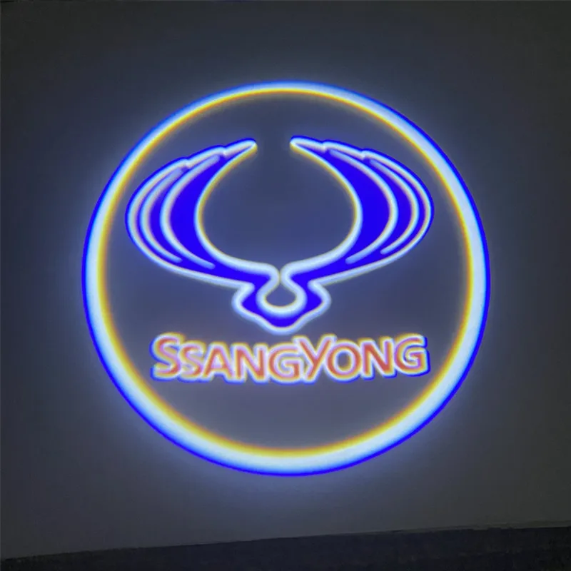 

2x For Ssangyong Actyon Turismo Rexton Kyron Korando Wireless LED Car Door Welcome Light Laser Projector Logo Ghost shadow Lamps