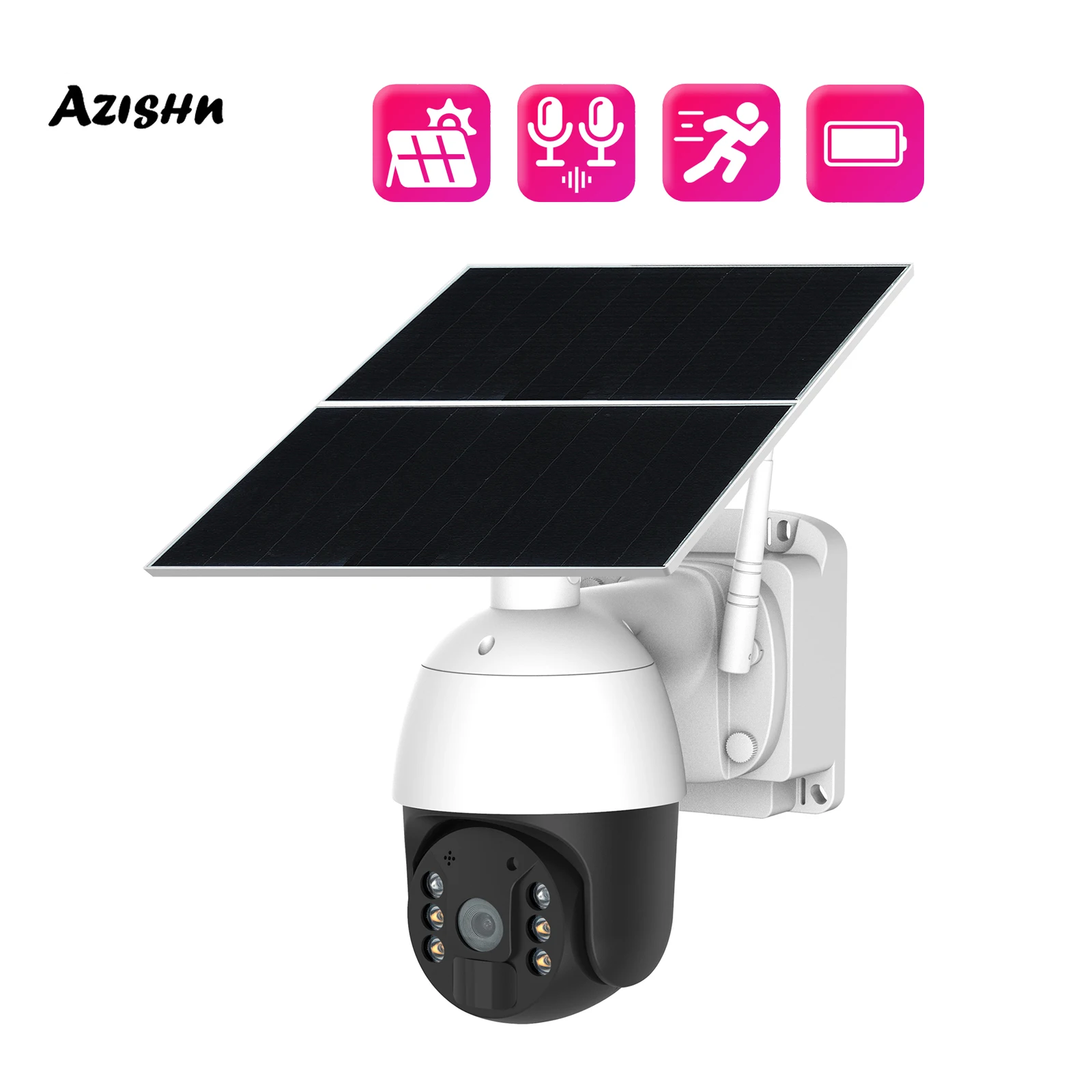 

Камера видеонаблюдения AZISHN H.265x с солнечной батареей, 20 Вт, 4G SIM