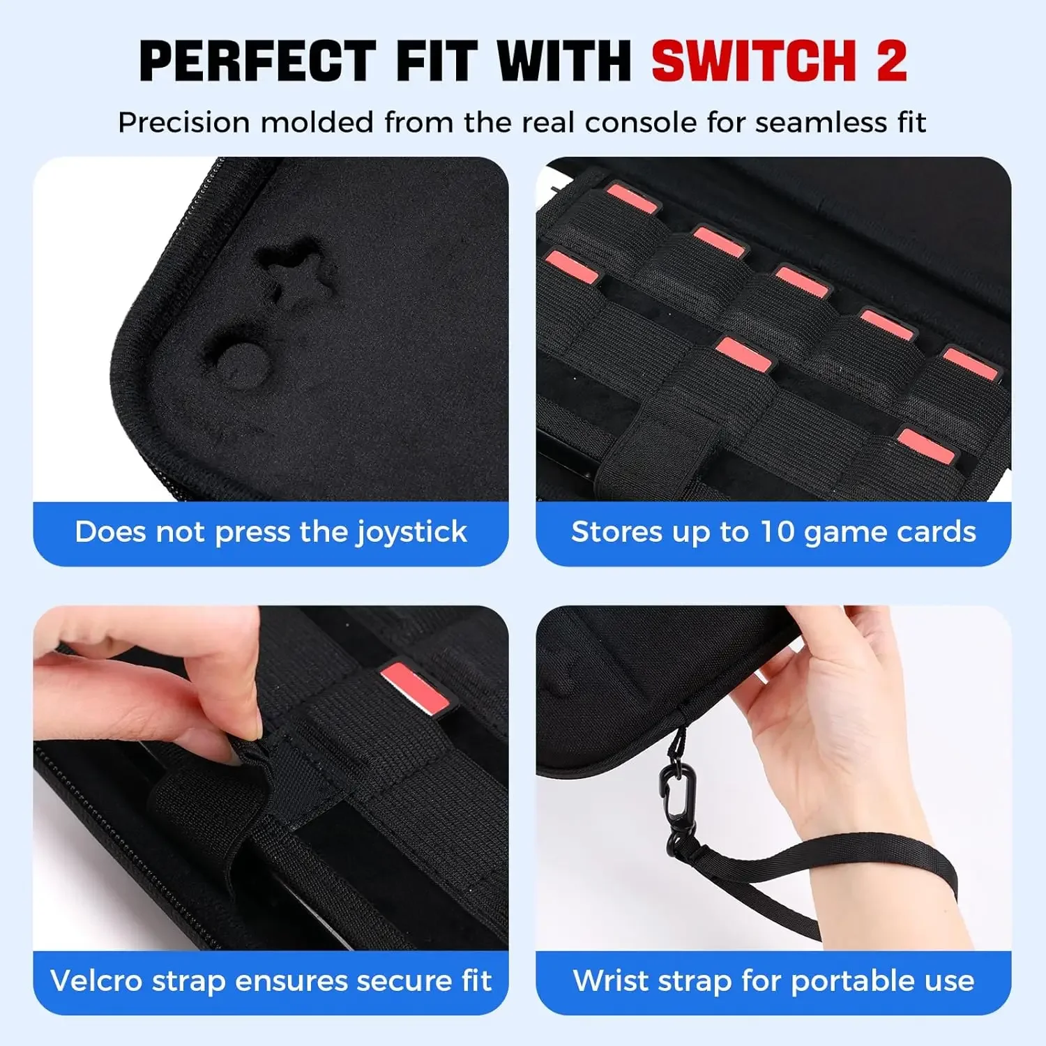 Фото IINE сумка для хранения для Switch 2, разделенный жесткий чехол, дорожный чехол с большой вместительностью, съемный многослойный ремешок, игровые аксессуары №2