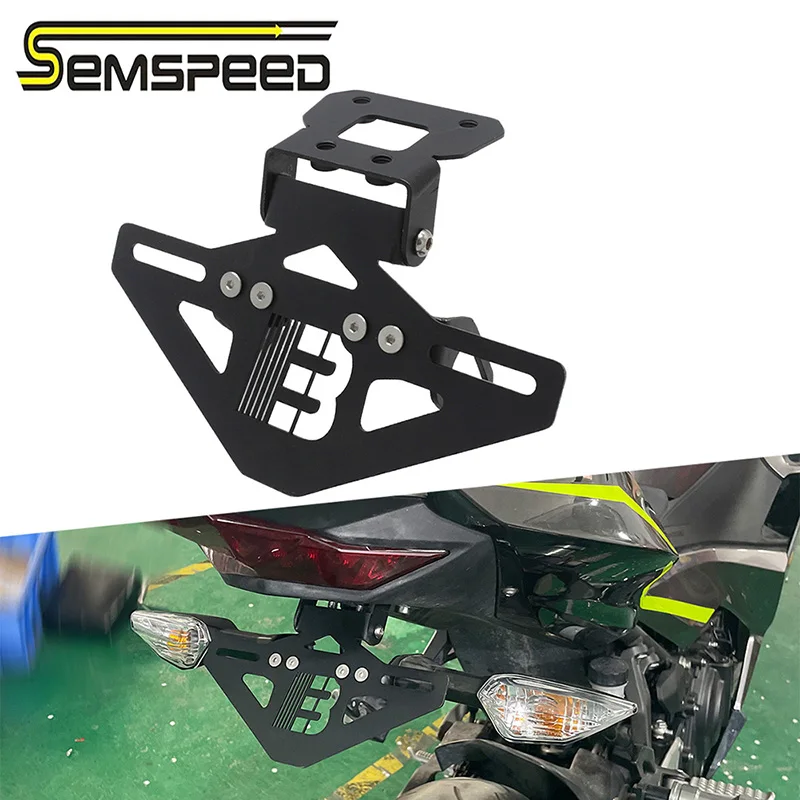 

For Kawasaki Ninja400 Folding License Bracket Motorcycle Rear License Plate Mount Holder Tidy Tail Semspeed Motorcycle Bracket
