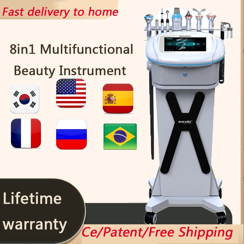 

Professional Multifunction Beauty Health 9in1 Korea Aquaskin Facial Care Instrument EMS RF Face Lifting Wrinkle Reduce Machine